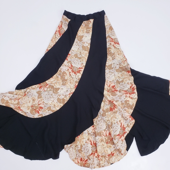 Vintage Floral Pattern Hippie Boho Festival Handmade Maxi Circle Skirt Size 4/6 - Picture 5 of 12